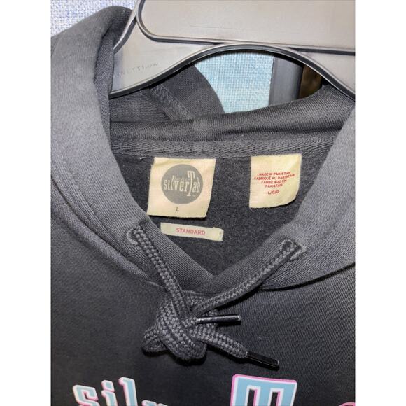 Levi's Silver Tab Hoodie Small Black Sweatshirt Pullover Logo Spell Out Mens L - Picture 2 of 6